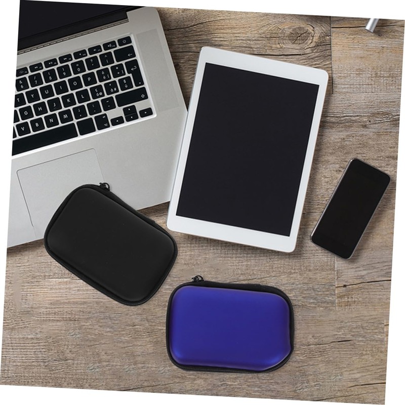 2 Pcs Portable Storage Box Small Headphone Bag Earphone Carrying