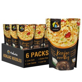 Hethstia Konjac Noodle with Oat Fiber, Low-Carb Keto Shirataki Fettuccine, Gluten-Free Konjac Pasta, Vegan, Sugar-Free, Low-Calorie, Paleo-Friendly (6-Pack)