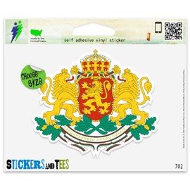 Bulgaria Coat of Arms Flag Vinyl Car Bumper Window Sticker 3" x 2"