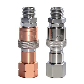JZWELD Oxy-Acetylene Torch Quick Connects for Torch, Cutting Torch Copper Quick Connects Fittings, 9/16"-18 B Fittings, Flashback Arrestor for Victor Torch, Check Valve for Torch