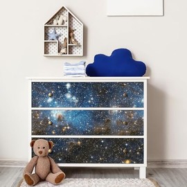 Livelynine Galaxy Wallpaper Peel and Stick Dark Blue Space Wall Paper Self Adhesive Star Wars Wall Murals Gold Stars Celestial Night Sky Vinyl Contact Paper Removable Black White Clouds 17.5x78.8