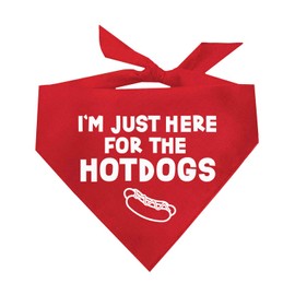 I'm Just Here for The Hot Dogs Dog Bandana (Red, OS 750)
