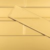 Lovdeco Peel and Stick 3x12 Inch Beveled Gold Mirror Tile