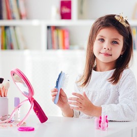 Dinosaur Hairbrush Cute Mini Detangling Brush Random Colour Toddler Hair Brush for Kids Girls Smoothing Massaging Detangling All Hair Types Daily Hair Care