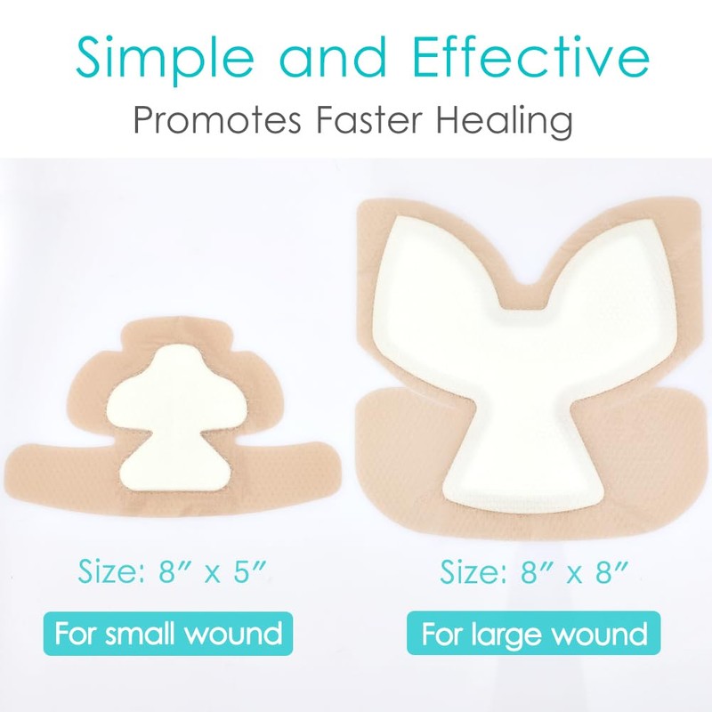 Silicone Heel Bordered Foam Dressing Waterproof Absorbent Wounds Bandages Pressure
