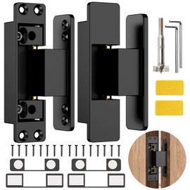 4.5" Hidden Door Hinge/Invisible Door Silent Door Hinge 110 Degree Swing Hinge 2-Way Adjustable Butt Hinge 4.5 x 2 x 1 (2, Black)