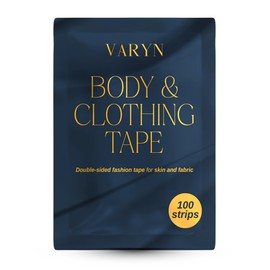 VARYN Double Sided Body Tape And Fabric Tape, 100 Strips, Invisible Fashion Tape Under Clothing, Transparent Strong Hold Clothing Tape And Dress Tape
