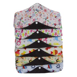 Baluue Toalla Sanitaria Lavable Reutilizable De Bambú Con Carbón Activo Plegable Portátil Transpirable Para Uso Diario Y Viajes 10.03X7.08X0.59In