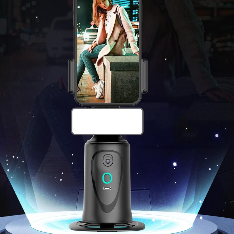 Auto Face Tracking Phone Holder 2 In1 360° Smart AI