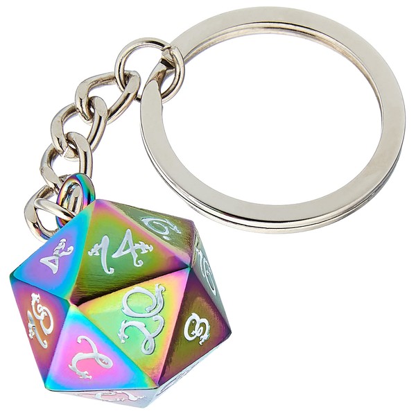 D20 Polyhedral Keychain - TTRPG and Tabletop Gaming Dice Accessory - DnD RPG Collectibles, Merchandise for Gamers and Board Game Enthusiasts - Great Gift for Dungeon Masters and Party Members