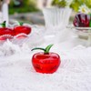 ZEERSHEE Crystal Red Apple Figurine Hand Blown Glass Ornaments Crystal