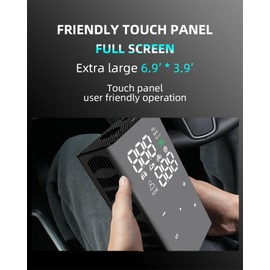 FULL TOUCH SCREEN Tire Inflator Portable Air Compressor, 4X Faster Inflation Auto Shut-Off Cordless Electric Air Pump with Large Clear Dual LCD Display Pressure Gauge for Pickup, Car, Moto, Bike, Ball