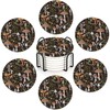 Mushroom Weeds Drink Coasters with Holder,Ceramic Coasters for Tables, Cork