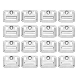 sourcing map 120Pcs 40mmx30mmx0.4mm Wall Panel Buckle, Stainless Steel Integrated Wall Panel Clips, Furniture Fixings Clamp Hanger Wall Mounting Clips, Silver