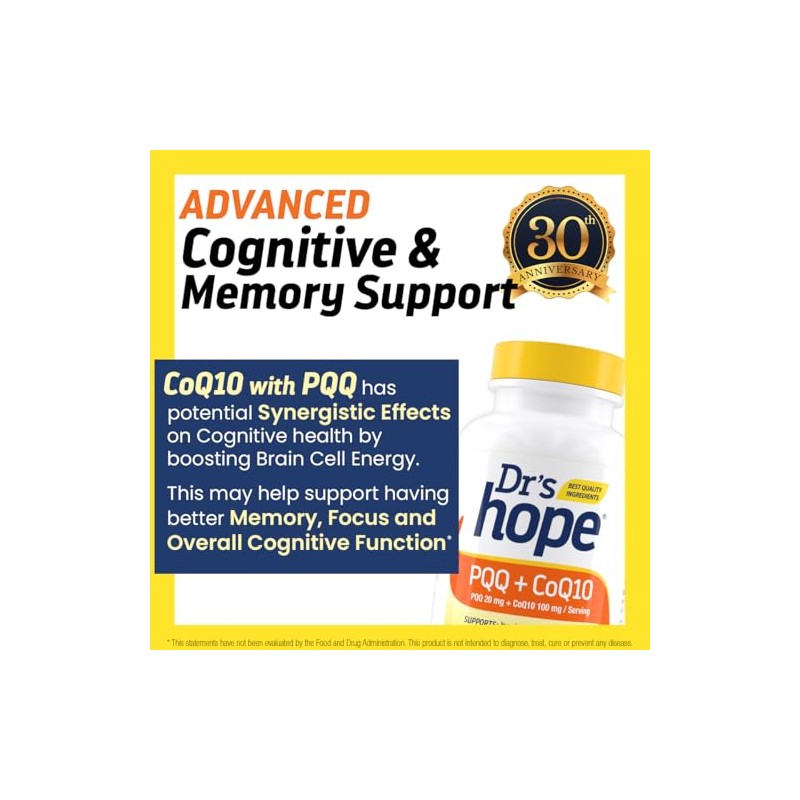Hope Pqq Pyrroloquinoline Quinone Coq10 Ubiquinol 100 Apoya Factor Crecimiento