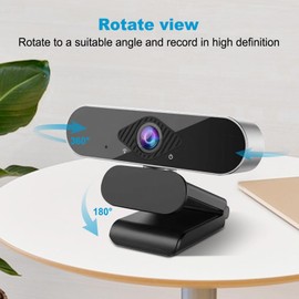 USB Webcam, 1080P Full HD Web Camera with Microphone, Plug and Play, Auto Light Correction, 360° Rotation, USB Streaming Webcam for PC, Laptop, MAC, Online Classes, Video Calling, Conference, Gaming