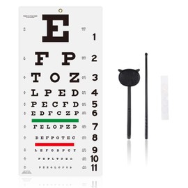 Eye Chart, Eye Exam Chart, Plastic Low Vision Eye Charts Wall Chart with Eye Occluder and Pointer, Eye Charts for Eye Exams for Doctor's OfficeSchool, Home(22x11 Inches)