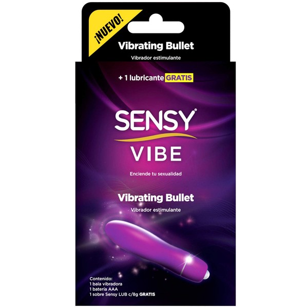 Sensy Vibe - Bala Vibradora Inalámbrica - Vibrador Estimulante Íntimo Color Morado, incluye batería