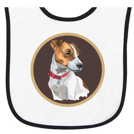 inktastic Jack Russell Terrier Dog Art Baby Terry Cloth Bib White and Black 3cde9