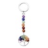 Jovivi 7 Chakra Healing Crystal Tree of Life Keyring Women