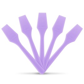 Kopperko Small Plastic Spatulas - 2.5" Cosmetic Makeup Spatulas, 5 Colors - Purple, 100 Spatulas