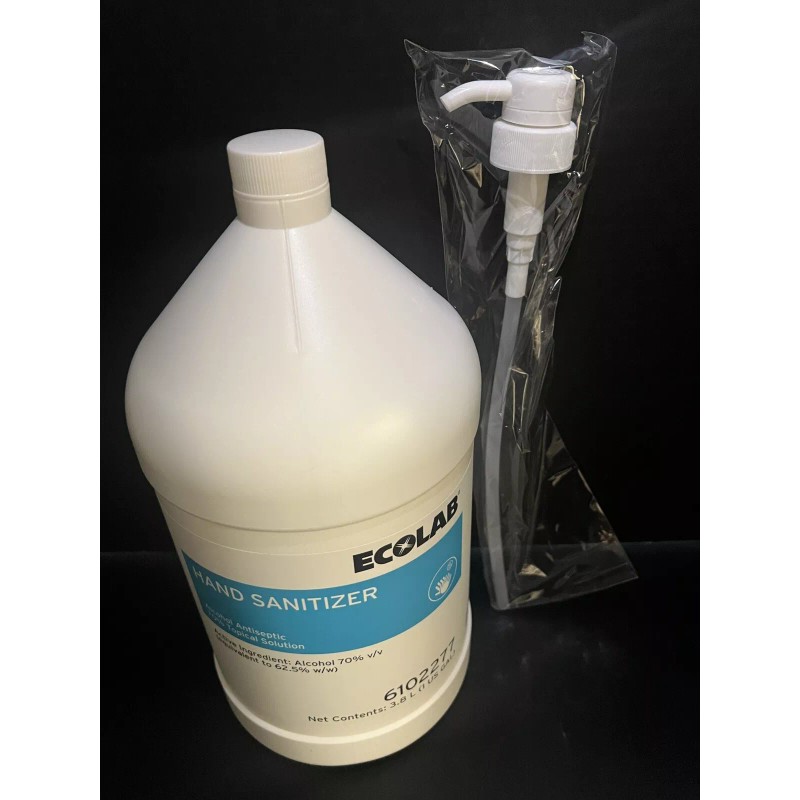 Ecolab Hand Sanitizer 1 Gallon With Pump Quick Drying Gel