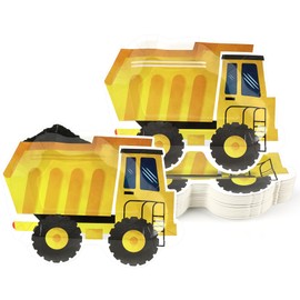 50 Count Construction Shaped Paper Plates Car Construction Party Disposable Plates Truck Construction Party Plates Truck Theme Party Dinnerware Plate for Truck Theme Birthday Party Supplies Decoration