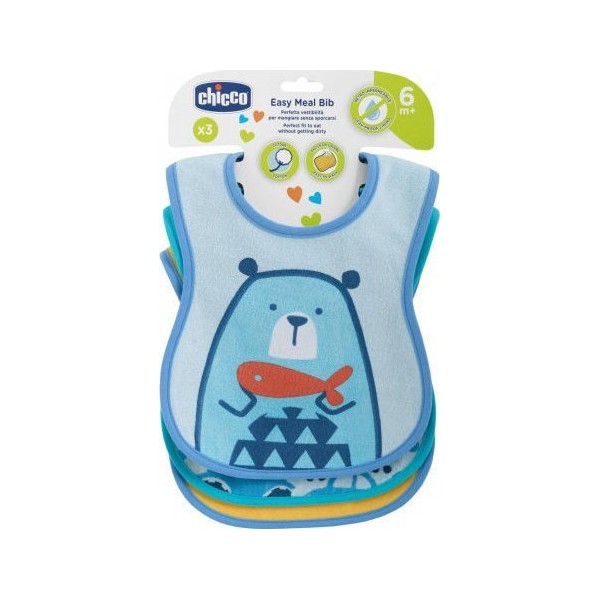 Chicco Easy Meal Bib 6m + Cervix in Blue Color,