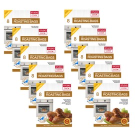 Pack of 80 Roasting Bags, 3 in 1, Roasting, Steaming & Storing, Pack of 80, 10 x 8 Pieces, Medium 25 x 38 cm, Suitable for Microwaves up to max. 2.5 kg