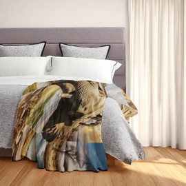 MIEPOS Elephants Throw Blanket - Ultra Soft, Cozy Plush Flannel - Lightweight, Warm, and Fuzzy, Perfect for Couch, Office, or Travel - Fluffy, Decorative Home Accessory 50×60 Inch