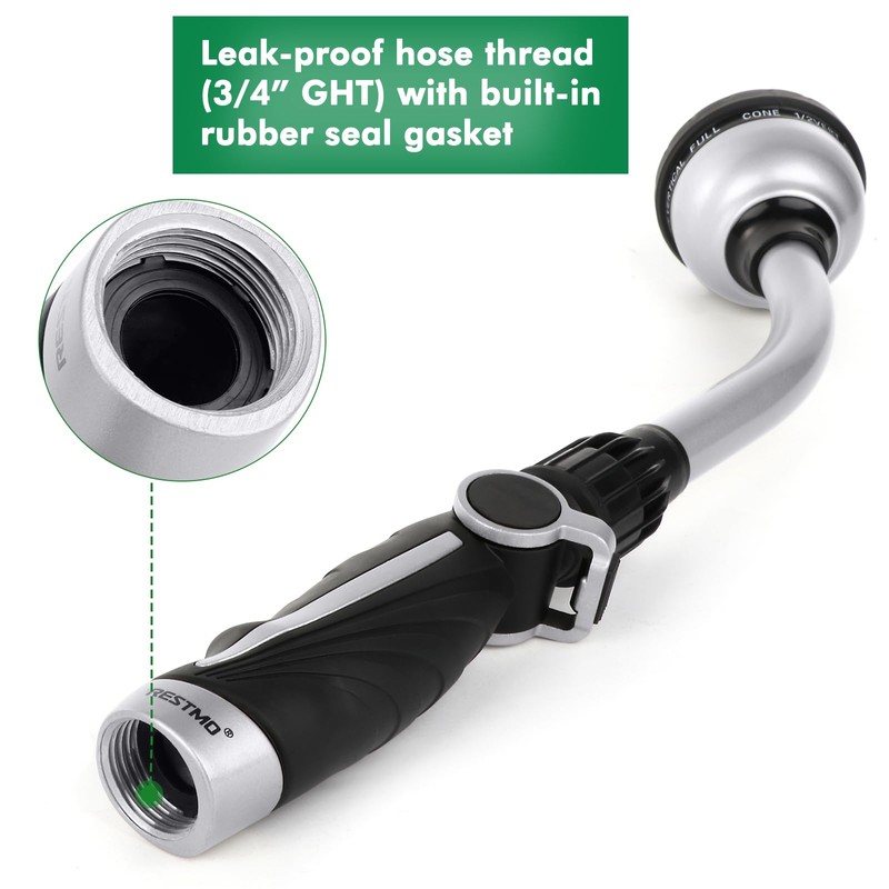 RESTMO Watering Wand Heavy Duty, Metal Garden Hose Wand with