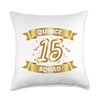 Quince Squad 15th Birthday Banner Quinceañera Design Throw Pillow