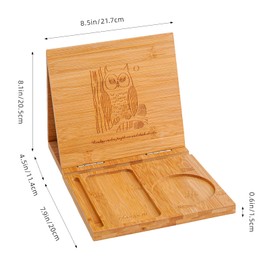 Denchware Foldable Wooden Book Stand Holder for page rest,Book Nook Reading Valet for Nightstand, Triangle Book Holder Book Rest with Glasses Pen Cup Holder - Perfect Gift for Book Lovers