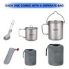 TOMSHOO Lightweight Titanium 3 Pieces Set Titanium 750ml Pot 350ml