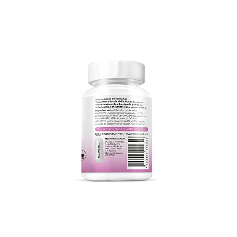 BIO B | Probióticos 50 billones + prebióticos | 30