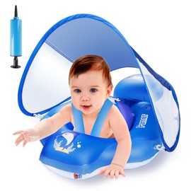 Parner Baby Swimming Ring with Adjustable Shoulder Straps, Baby Float Inflatable Swimming Hoop Baby for Baby from 3-36 Months (Blue S)