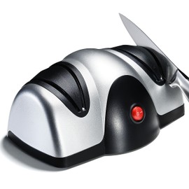Sagler Electric Kitchen Knife Sharpener - 2 Stage Knife Sharpener with Sapphirite Wheels - Repair, Restore, Polish Blades, Cutters - Black
