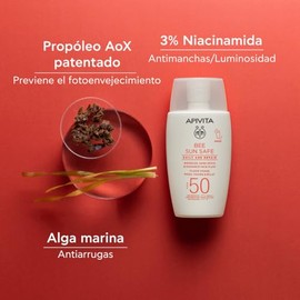 Apivita Reparación Antiedad Diaria SPF50 Fluido Facial 50ml - Arrugas, Manchas y Luminosidad. Protector solar fluido ultraligero, con Propóleo AoX pat