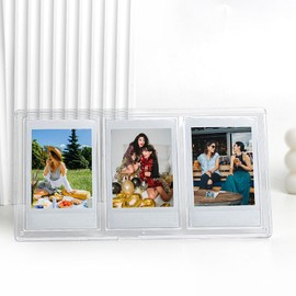 3 in 1 3 Inch Photo Frame, Grid Table Photo Frame with A Stable Support, Vertical Picture Frame for Displaying 3 Inch Photos, Train Tickets, Movie Tickets