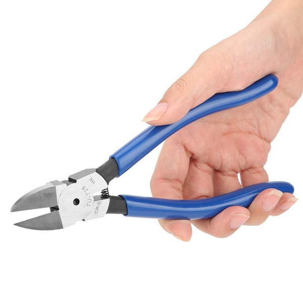 Ejoyous Diagonal Pliers, 8inch Blue Diagonal Pliers Side Flush Cutting