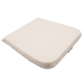 ORGANIC TEXTILES 3" Organic Latex Seat Cushion with Organic Cotton Cover, 18"x16", Natural, Firm, GOTS & GOLS Certified, Cushion for Tailbone Pain, Office Chair, Car Seat, Airplane, Truckers