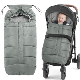 Foot muff buggy, foot muff pram winter with zip and hood, waterproof, warm thermal fleece foot muff buggy, universal foot muff pram baby, suitable for all pushchairs