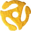 Yellow 1.5" 45 RPM Record Adapter - Embroidered Iron On