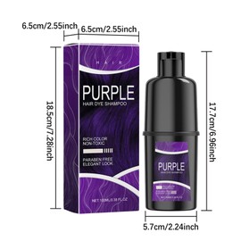 Pemarlis 100 ml Natural and Long-Lasting Colour Shampoo, Hair Colour Shampoo for Grey Hair, Instant Hair Colour Shampoo for Men and Women, Long-Lasting Shampoo, Purple