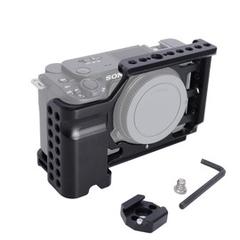 NICEYRIG ZV-E1 Cage Kit with Grip, Additional Cold Shoe Base for Sony Alpha ZV-E1 Mirrorless Vlog Camera - 560