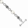 Solid 925 Sterling Silver Freshwater Cultured Pearl Bracelet 8"