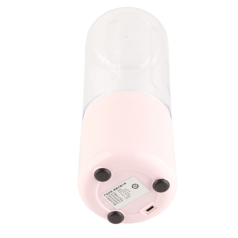 Juicer Machine Portable 500ml Mini Pink Juice Extractor 6 Leaf