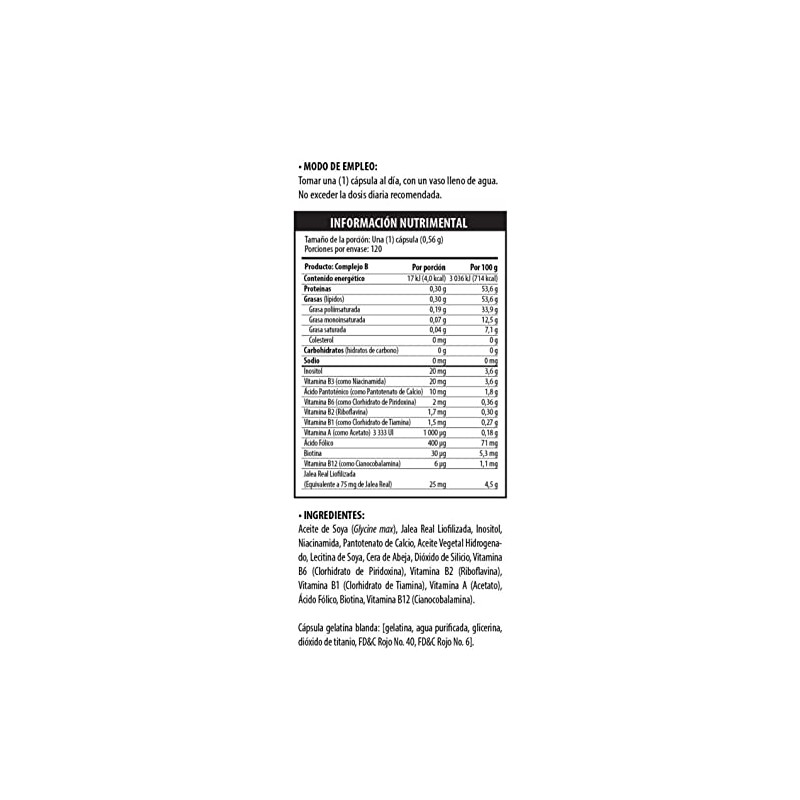Solanum Complejo B + Jalea Real 120 Softgels Solanum Pharma