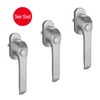 SCHÜCO Window handle with push button in silver, pack of