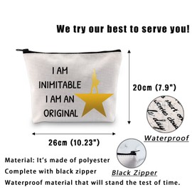 Broadway Musical Lyrics Cosmetic Bag I Am Inimitable I Am an Original Hamilton Fan Gift